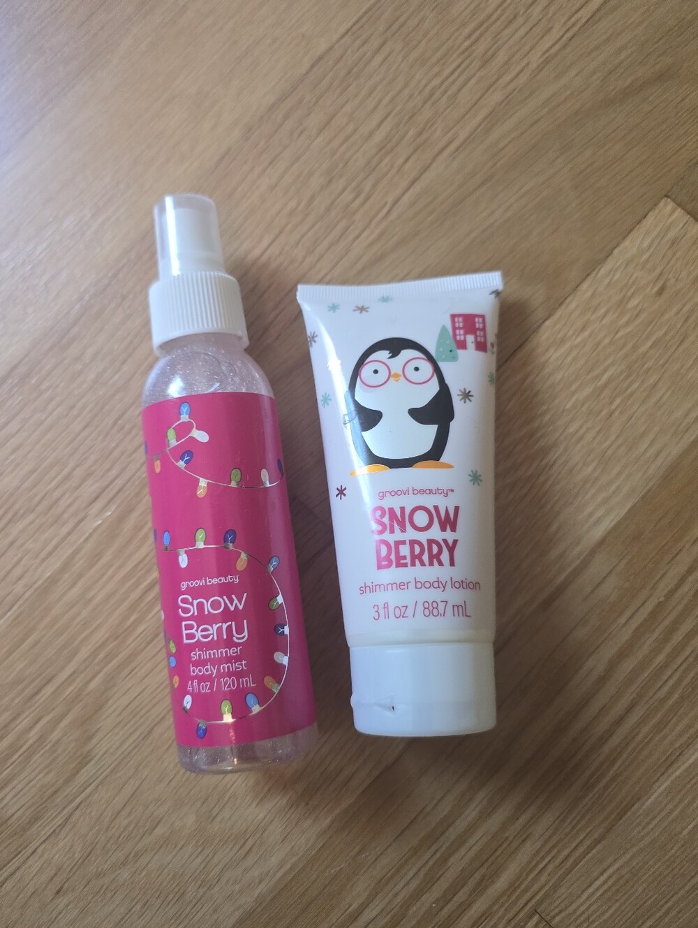 Groovi Beauty Snow Berry Shimmer Body Set - Pink Nwt